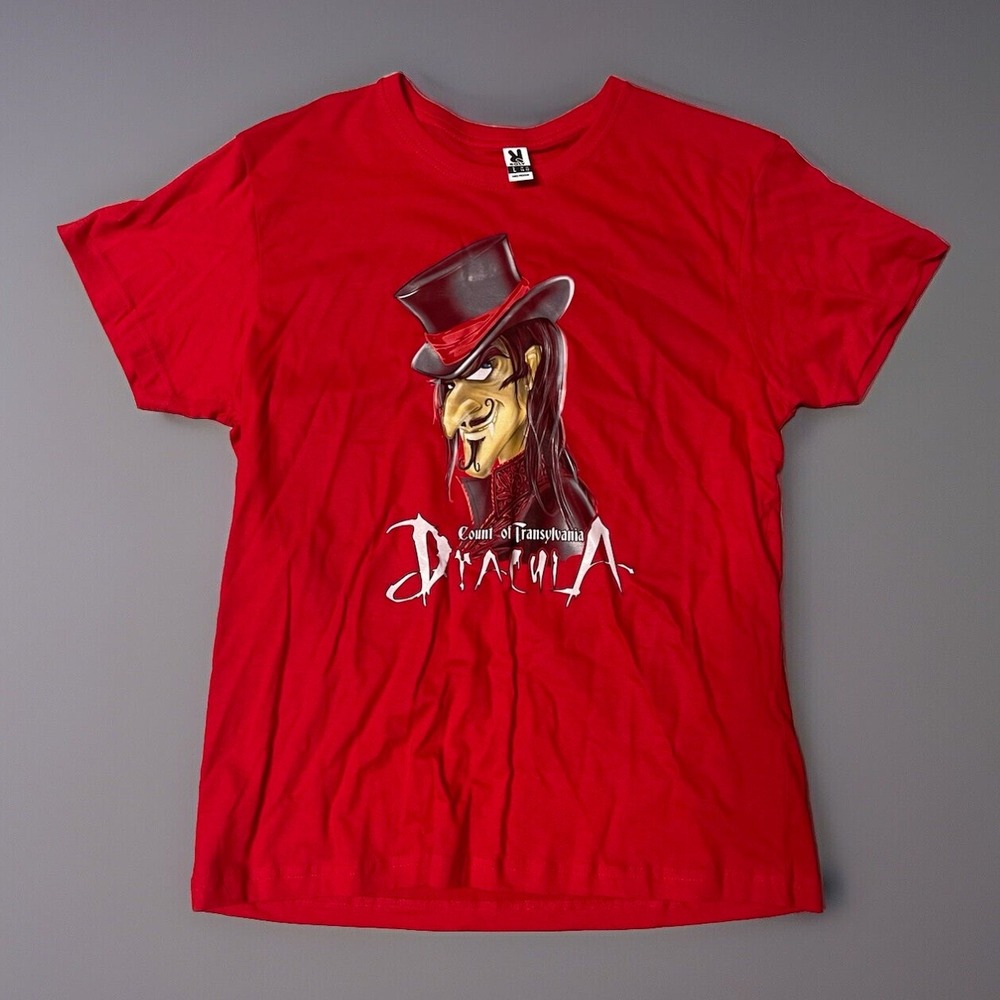 Roly Dogo Premium Count of Transylvania Dracula T-Shirt Mens L Red Short Sleeve